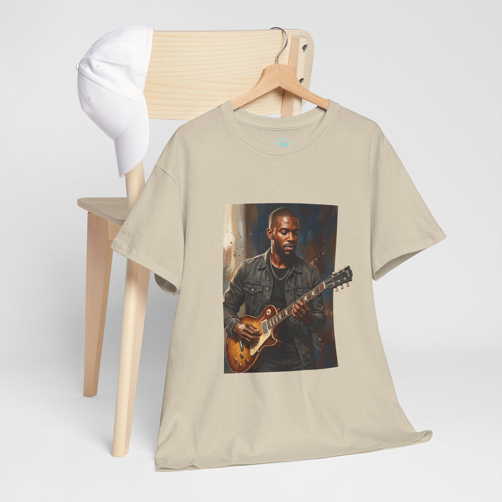 Guitarist Portrait T-Shirt — Soulful Electric Guitar Music Tee