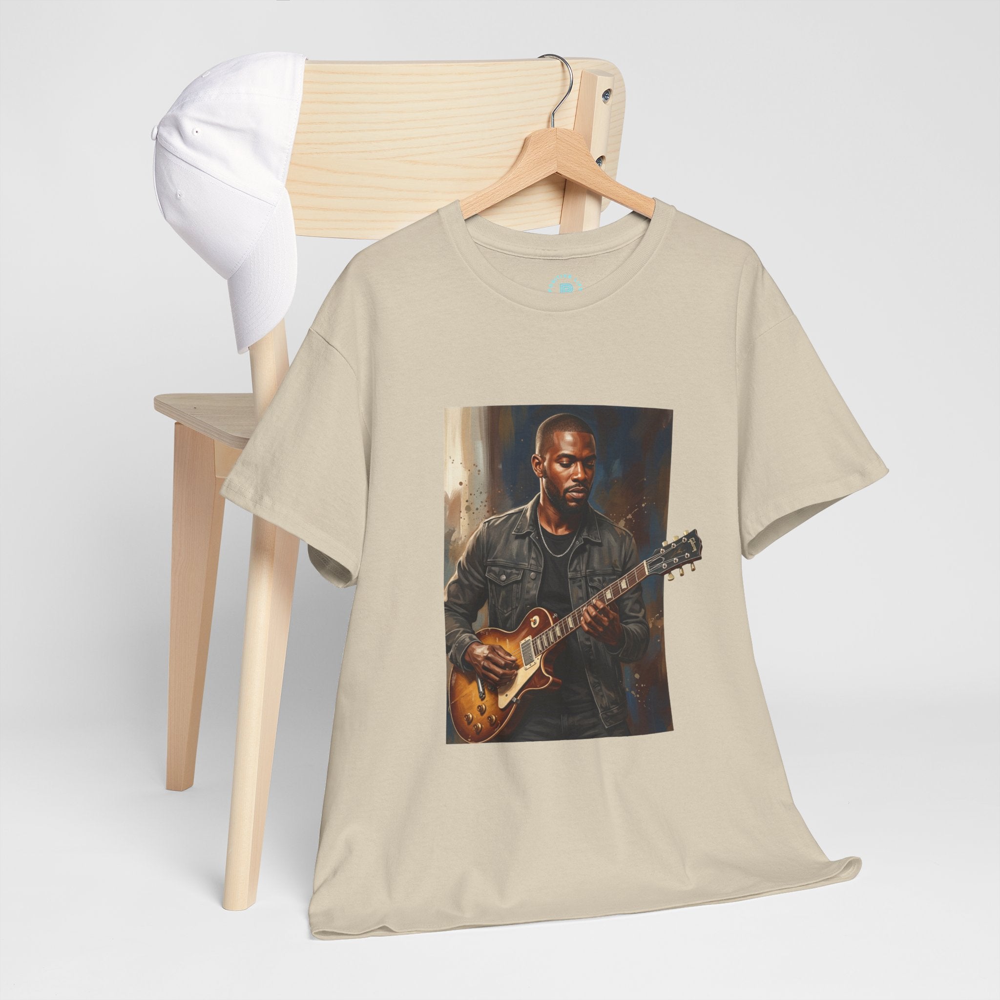 Guitarist Portrait T-Shirt — Soulful Electric Guitar Music Tee
