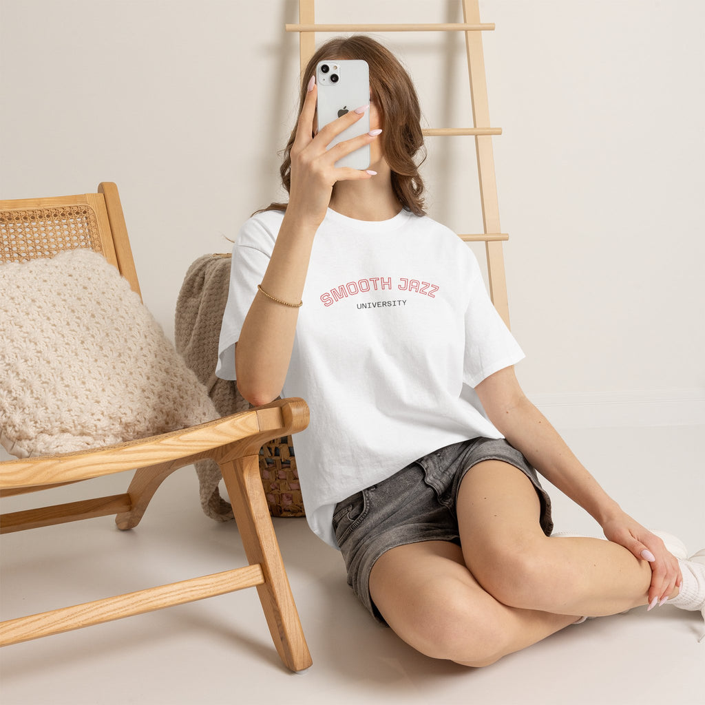 Smooth Jazz University Tee — Retro Campus Style T-Shirt
