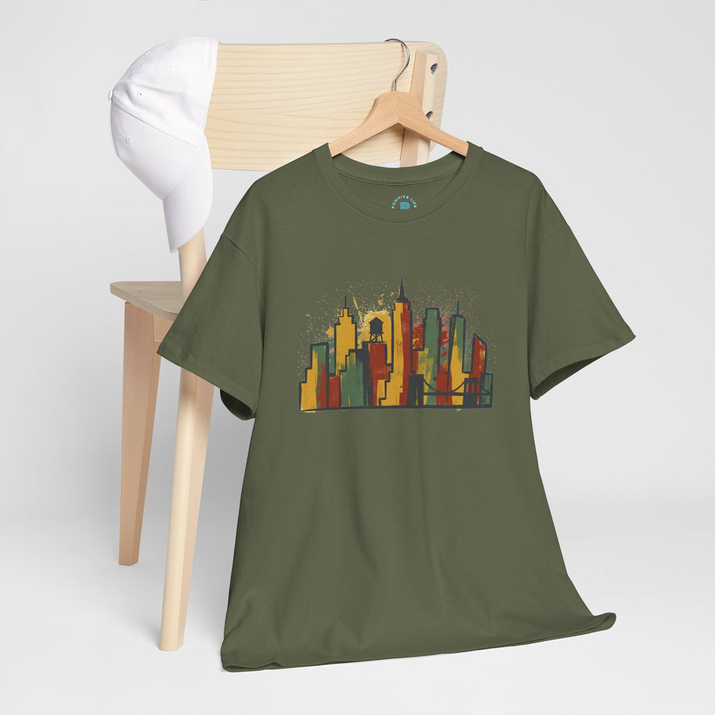 City Skyline T‑Shirt — Colorful Urban Skyline Graphic Tee