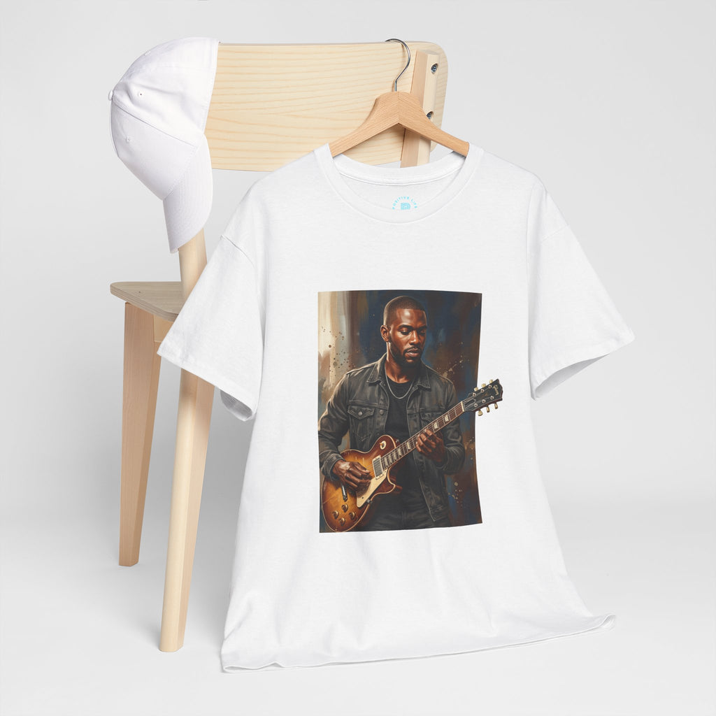 Guitarist Portrait T-Shirt — Soulful Electric Guitar Music Tee