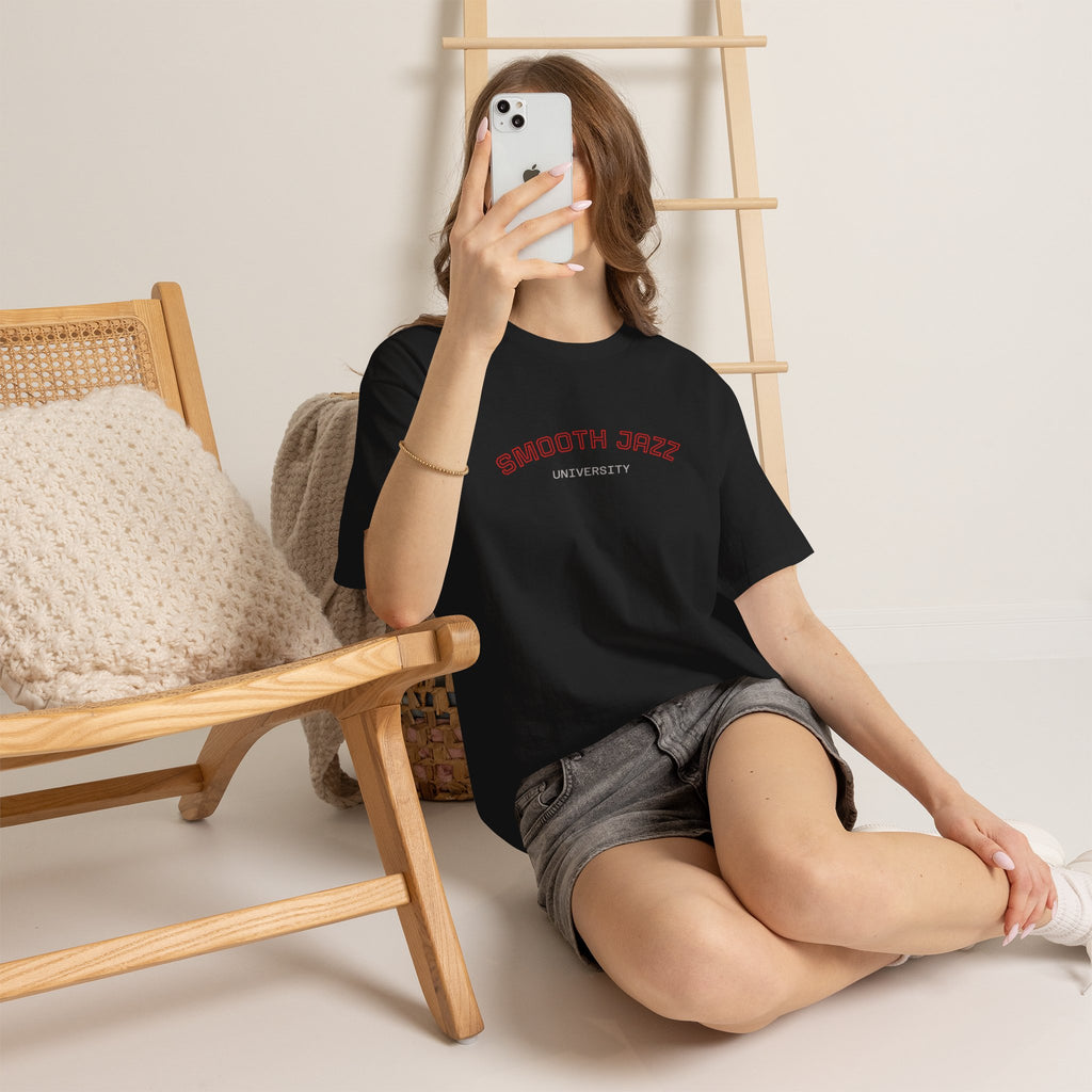 Smooth Jazz University Tee — Retro Campus Style T-Shirt