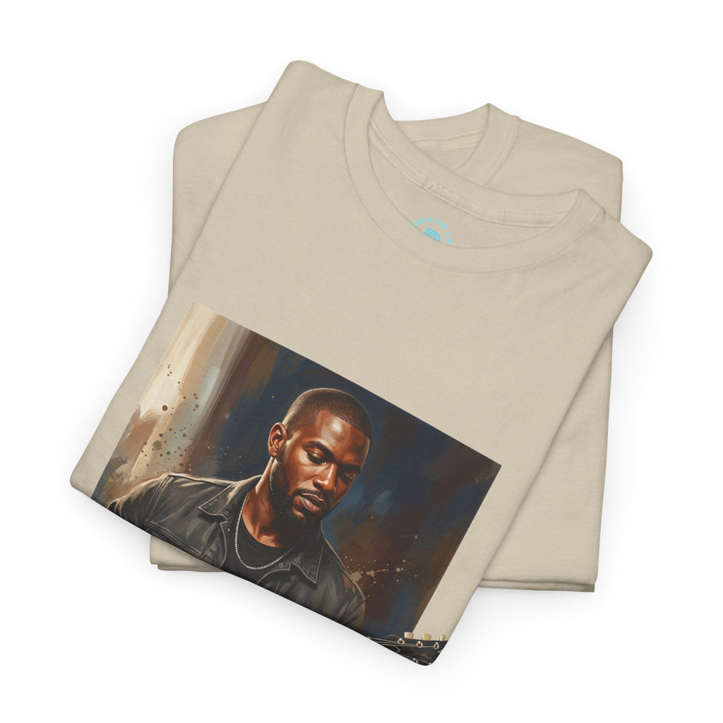 Guitarist Portrait T-Shirt — Soulful Electric Guitar Music Tee