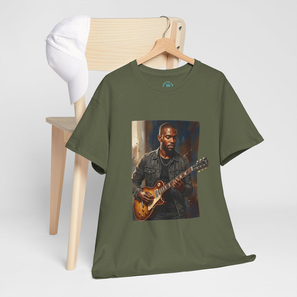 Guitarist Portrait T-Shirt — Soulful Electric Guitar Music Tee