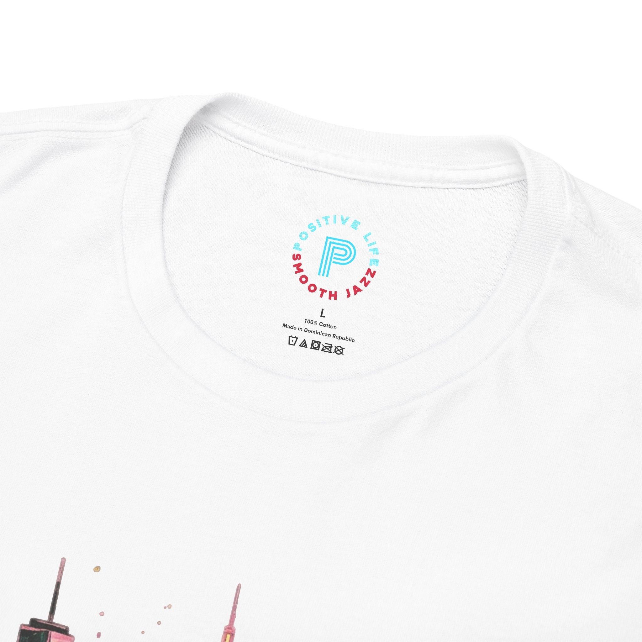 City Skyline Watercolor T-Shirt — Musical Notes Urban Graphic Tee