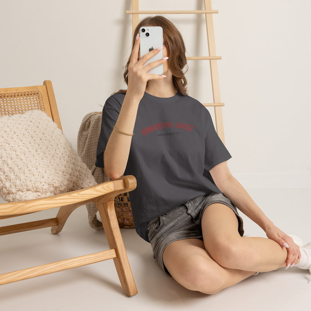 Smooth Jazz University Tee — Retro Campus Style T-Shirt