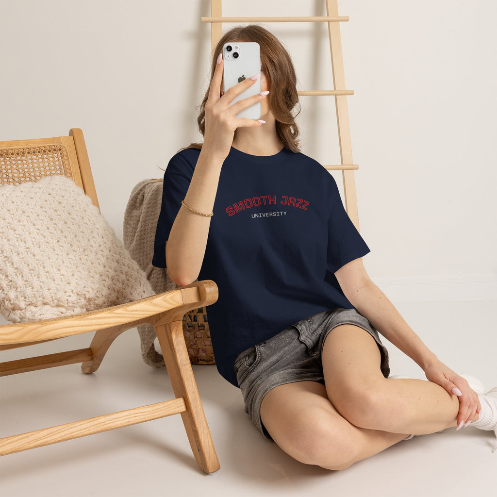 Smooth Jazz University Tee — Retro Campus Style T-Shirt