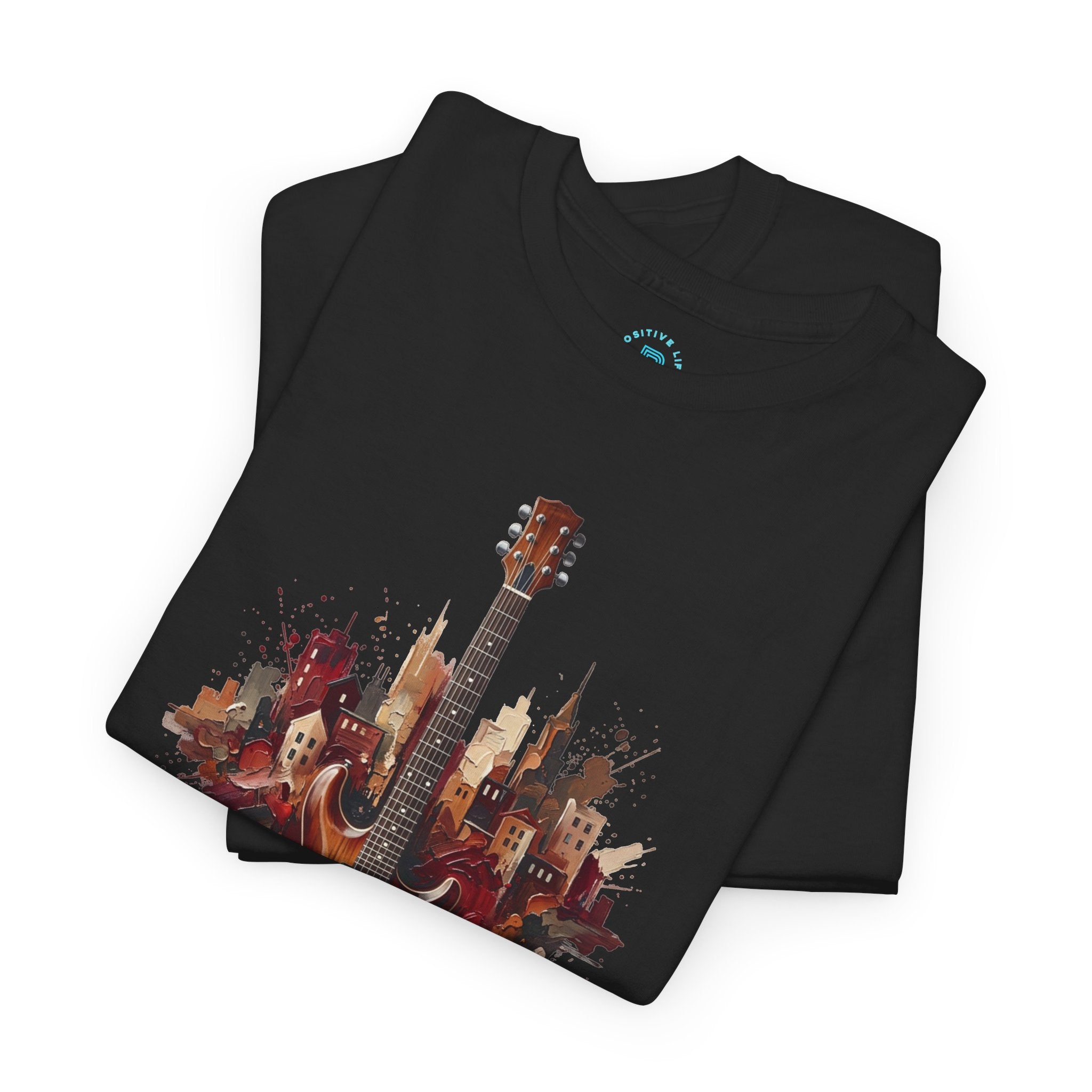 Guitar Skyline T‑Shirt — Electric Guitar Music Tee